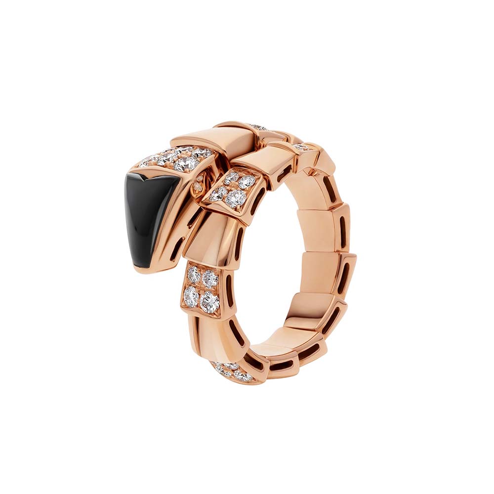 Bulgari Serpenti Viper Ring in Rose Gold with Onyx (1)