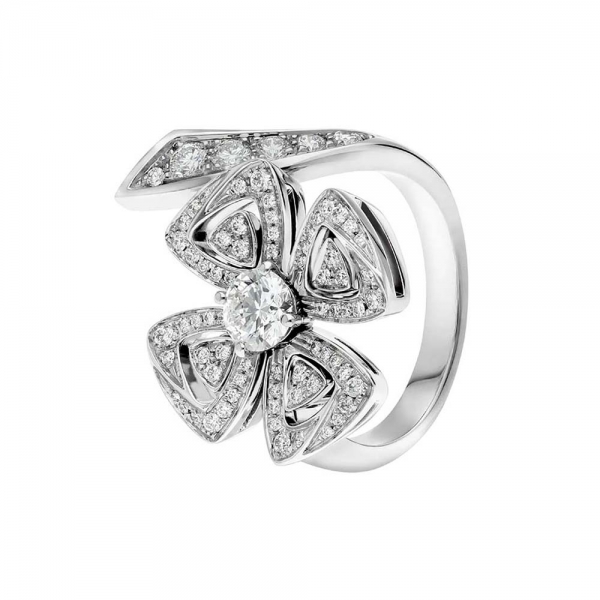 Bulgari Women Fiorever Ring in White Gold with Diamonds-Silver (1)