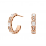 Bulgari Women Serpenti Viper Earrings in Rose Gold with Mother of Pearl