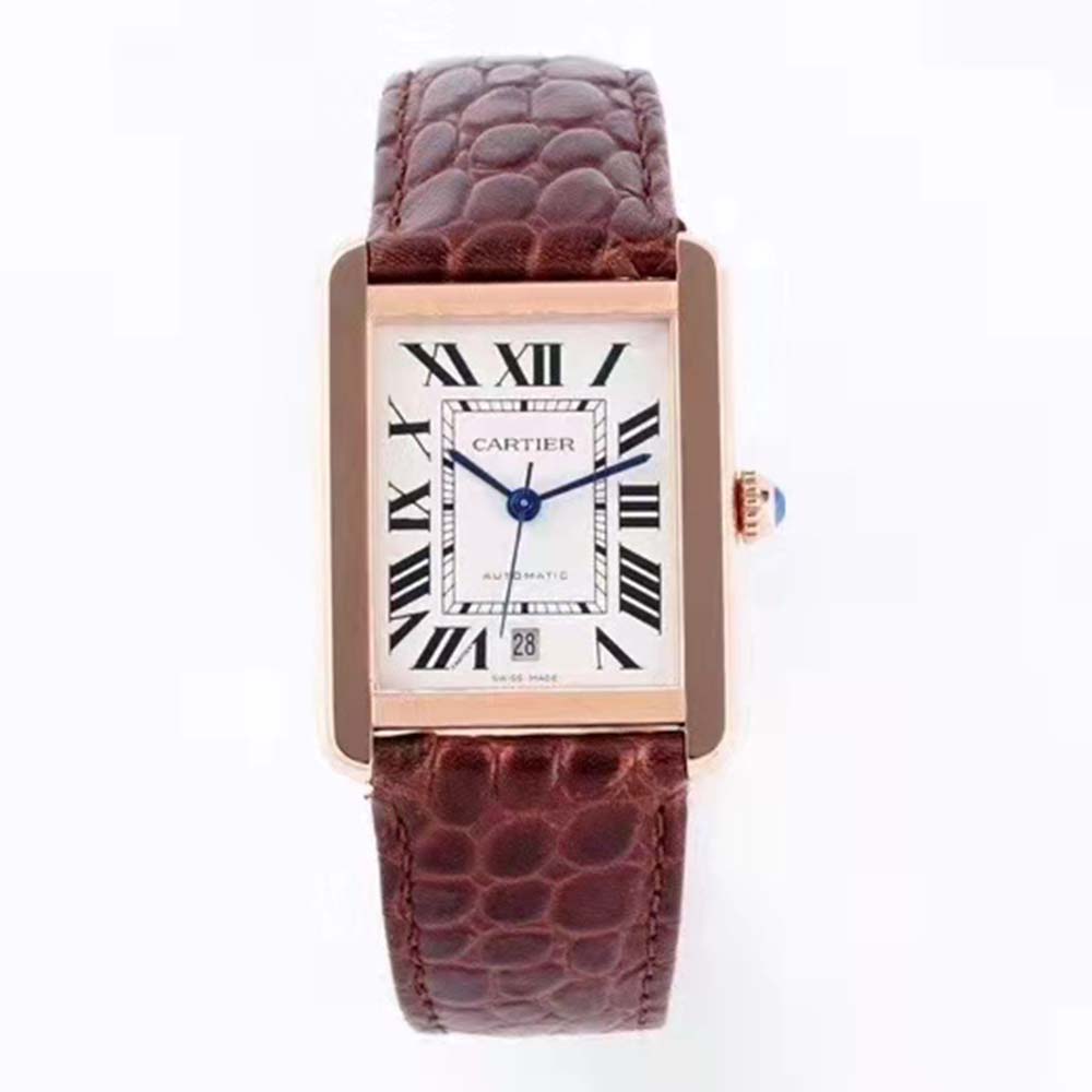 Cartier Men Tank Solo Watch Extra-large Model Automatic Movement in Pink Gold-White (2)
