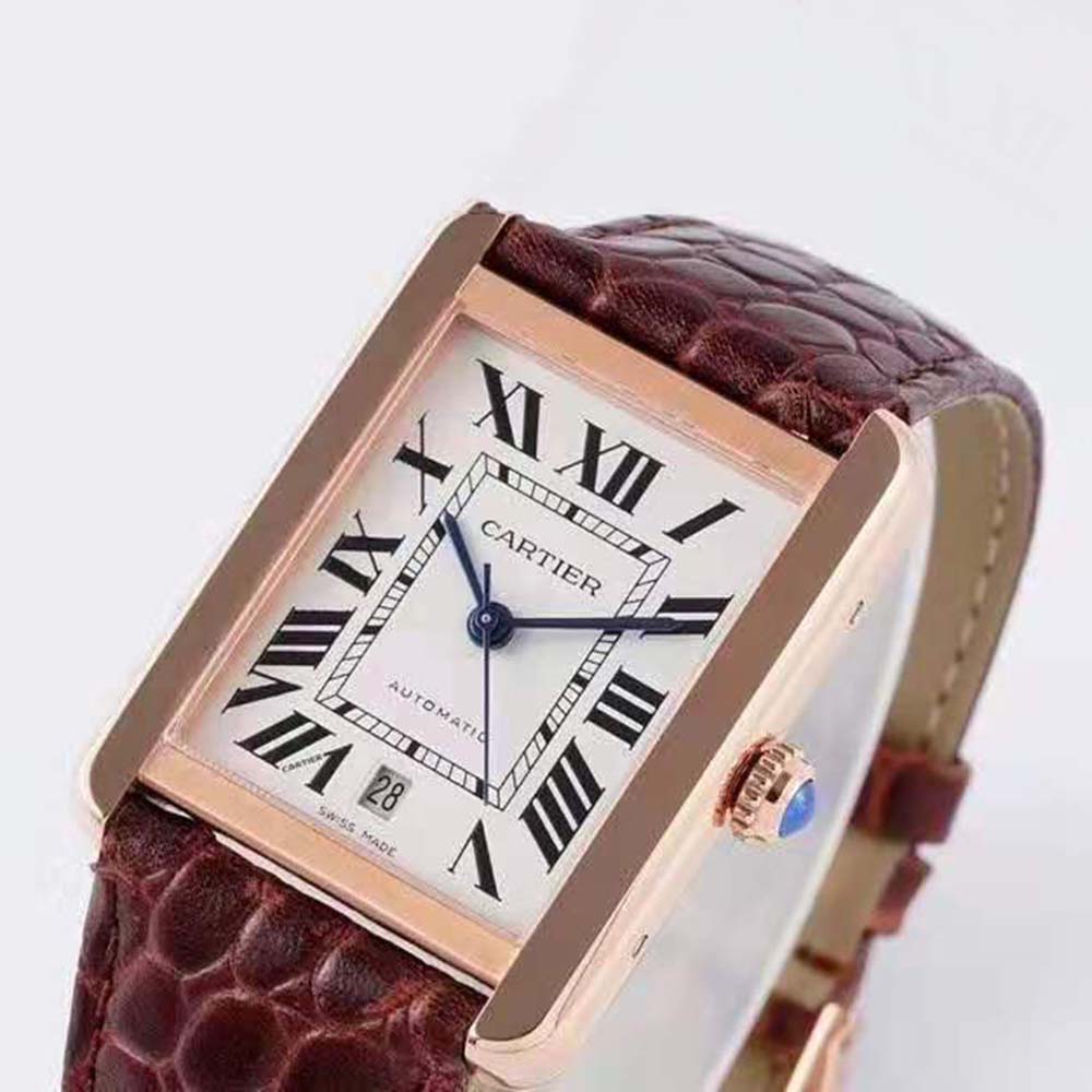 Cartier Men Tank Solo Watch Extra-large Model Automatic Movement in Pink Gold-White (4)