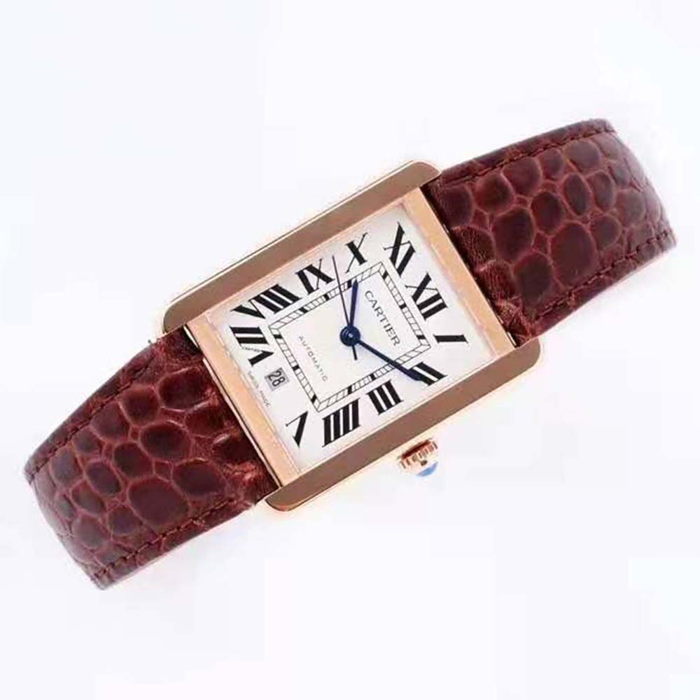 Cartier Men Tank Solo Watch Extra-large Model Automatic Movement in Pink Gold-White (5)