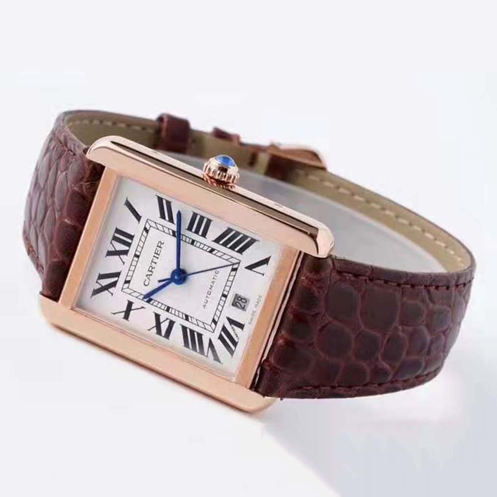 Cartier Men Tank Solo Watch Extra-large Model Automatic Movement in Pink Gold-White (6)
