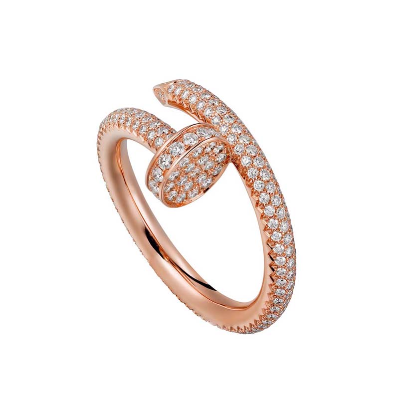 Cartier Women Juste Un Clou Ring in Pink Gold with Diamonds (1)