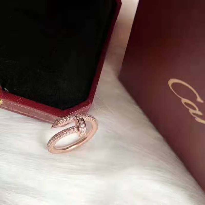 Cartier Women Juste Un Clou Ring in Pink Gold with Diamonds (2)