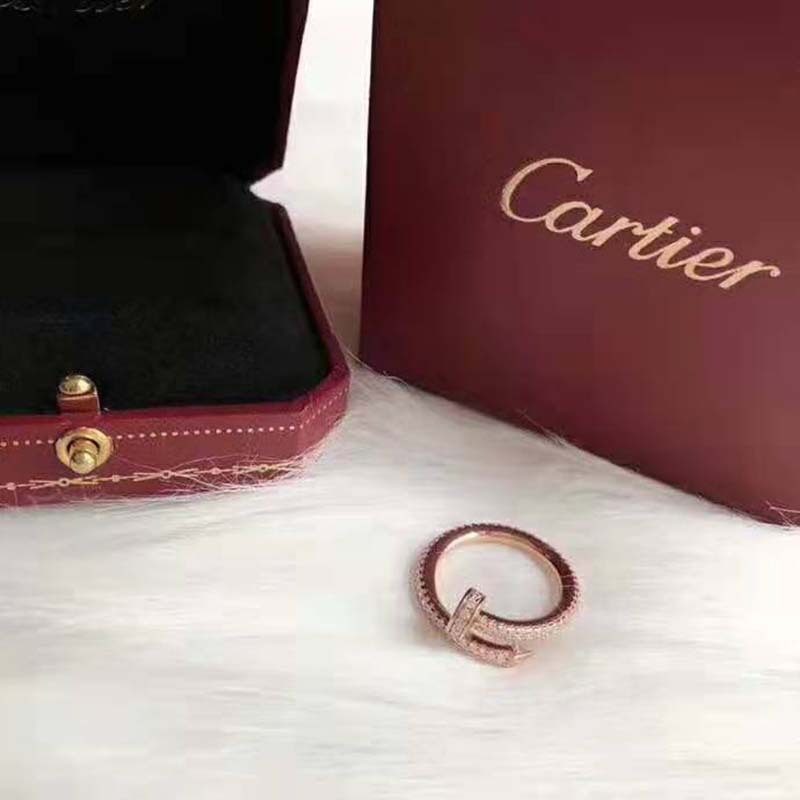 Cartier Women Juste Un Clou Ring in Pink Gold with Diamonds (4)