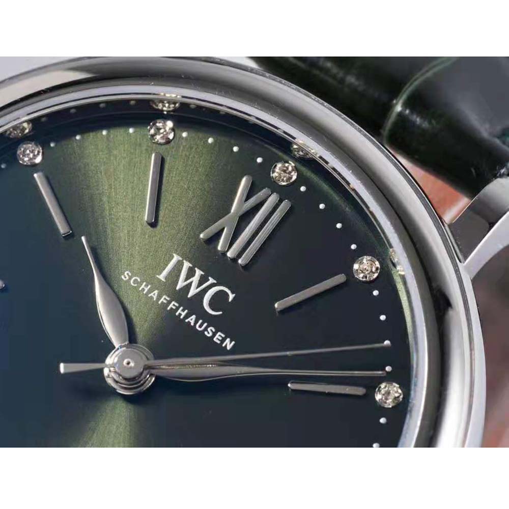 IWC Women Portofino Automatic 34 mm in Stainless Steel Case-Green (5)