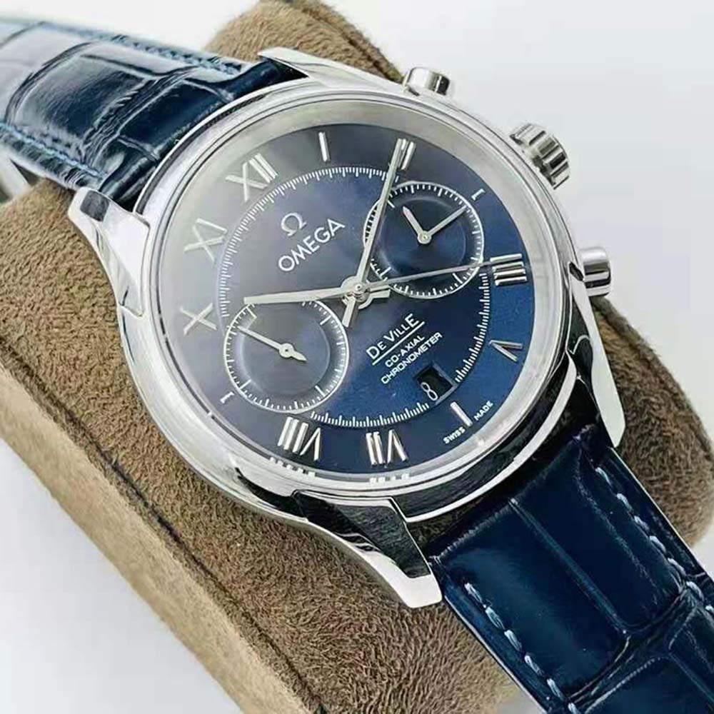 Omega Men De Ville Hour Vision Co‑Axial Chronometer Chronograph 42 mm-Blue (2)