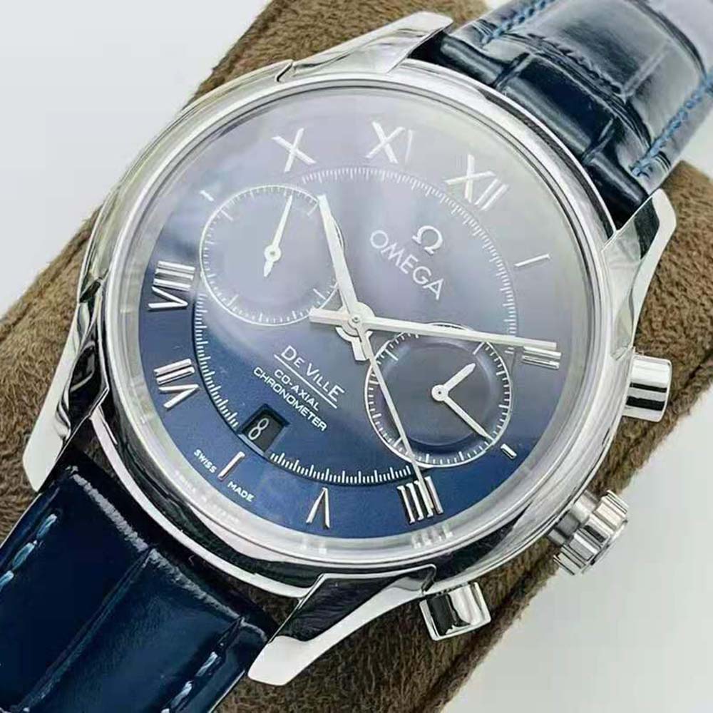 Omega Men De Ville Hour Vision Co‑Axial Chronometer Chronograph 42 mm-Blue (3)