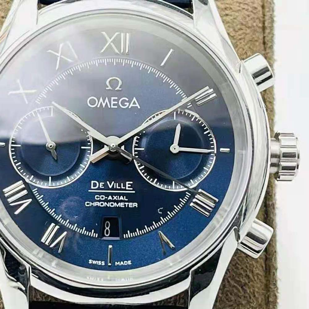 Omega Men De Ville Hour Vision Co‑Axial Chronometer Chronograph 42 mm-Blue (4)