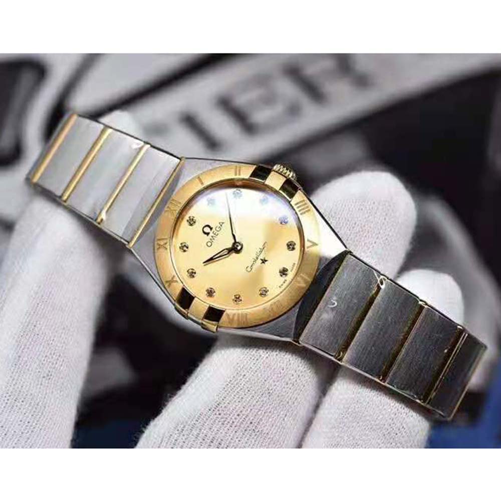 Omega Women Constellation Quartz 28 mm in Steel and Yellow Gold (3)