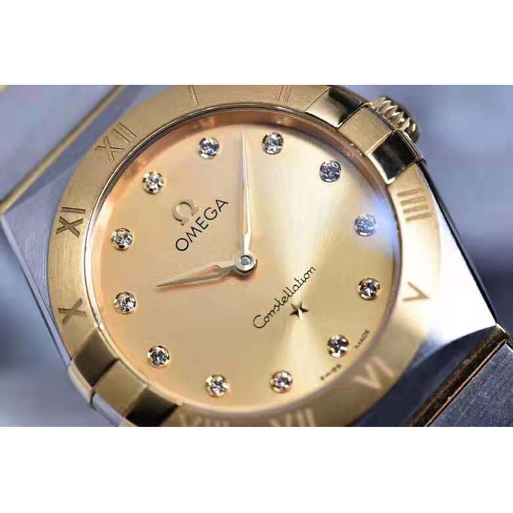 Omega Women Constellation Quartz 28 mm in Steel and Yellow Gold (5)
