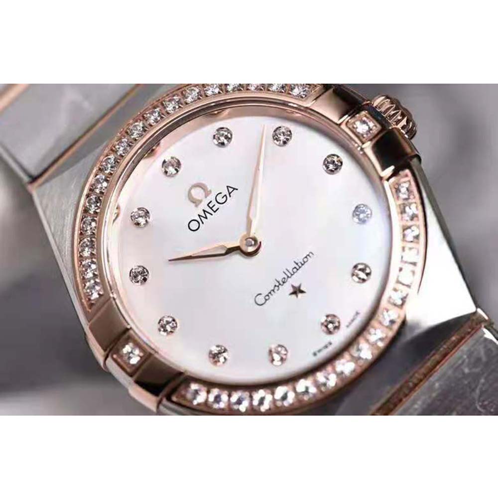 Omega Women Constellation Quartz 28 mm in Steel ‑ Sedna™ Gold-White (5)