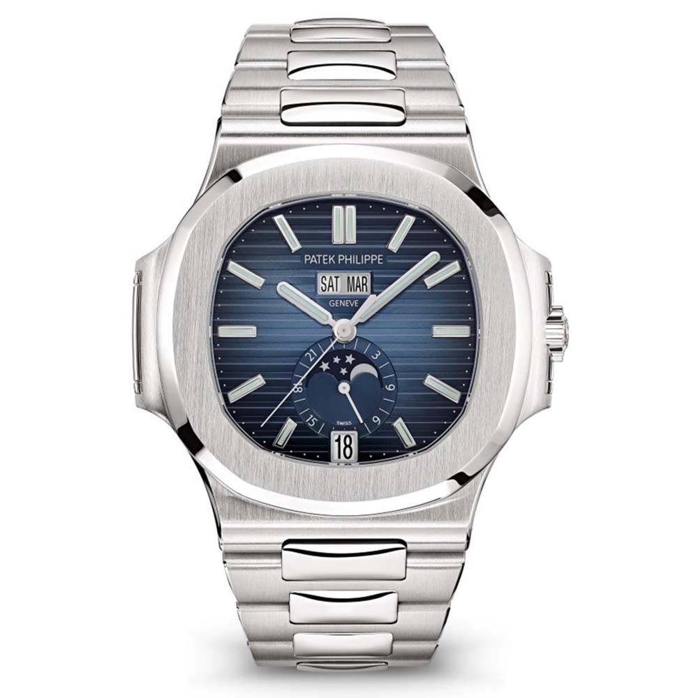 Patek Philippe Men Nautilus Self-winding 40.5 mm in Steel-Blue (1)