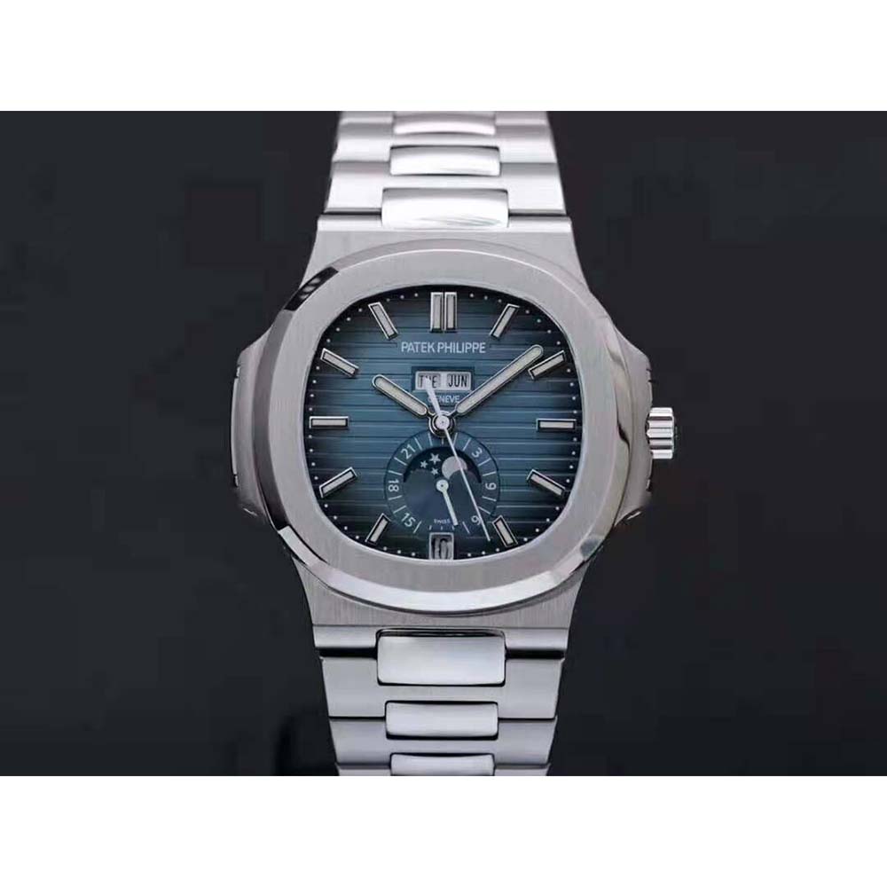 Patek Philippe Men Nautilus Self-winding 40.5 mm in Steel-Blue (2)