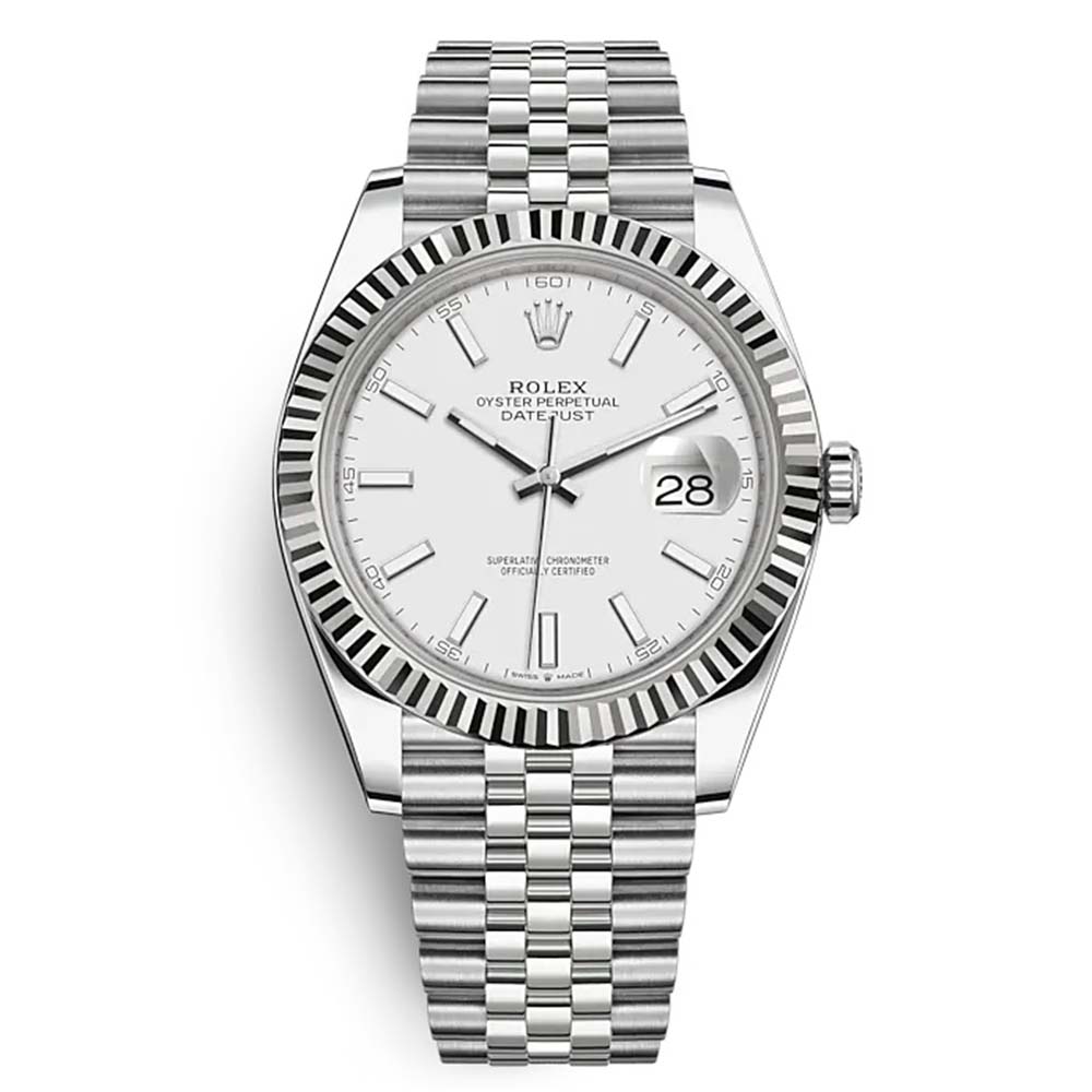 Rolex Men Datejust Classic Watches Oyster 41 mm in Oystersteel and White Gold (1)