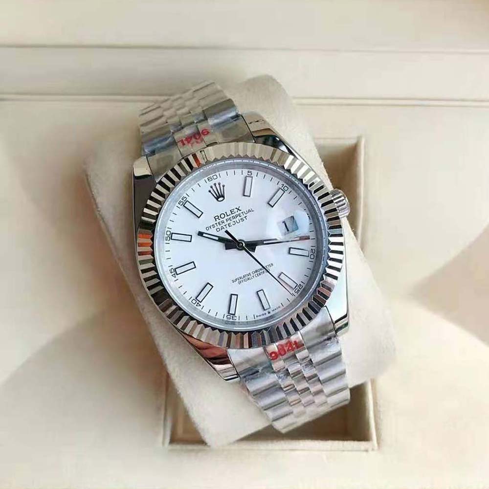 Rolex Men Datejust Classic Watches Oyster 41 mm in Oystersteel and White Gold (2)