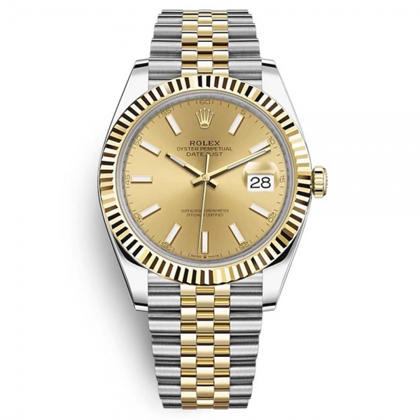 Orologi Rolex da uomo Datejust Classic Oyster 41 mm in acciaio Oystersteel e oro giallo