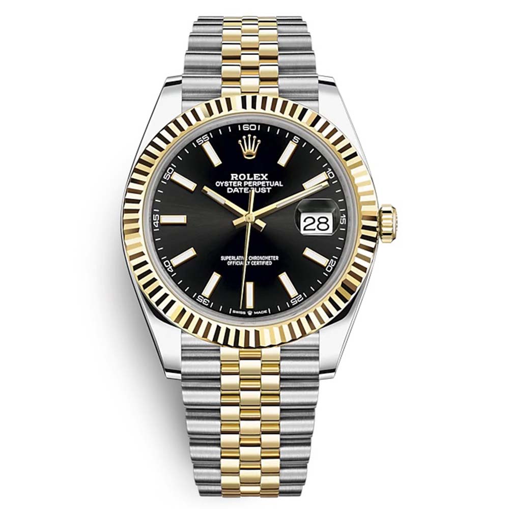 Rolex Men Datejust Classic Watches Oyster 41 mm in Oystersteel and Yellow Gold-Black (1)