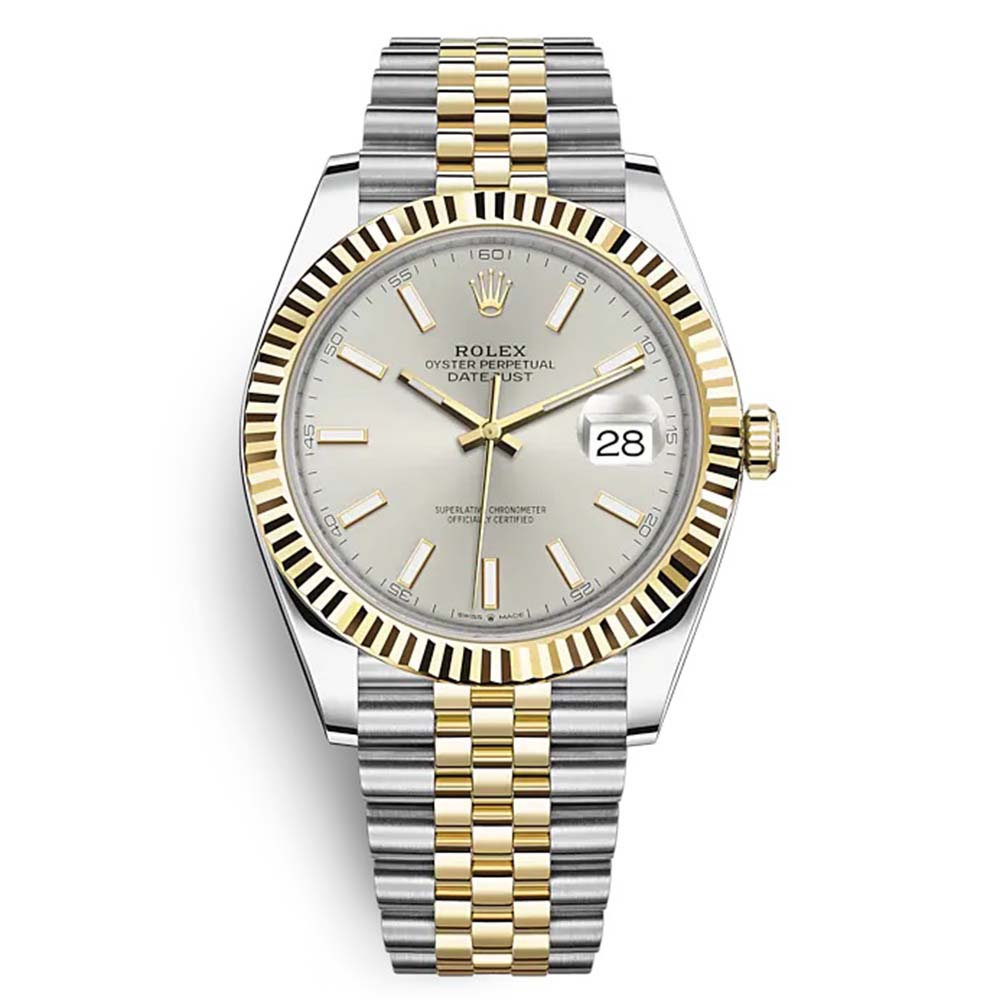 Rolex Men Datejust Classic Watches Oyster 41 mm in Oystersteel and Yellow Gold-Silver (1)