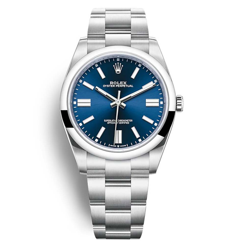Rolex Men Oyster Perpetual Classic Watches 41 mm in Oystersteel-Navy (1)
