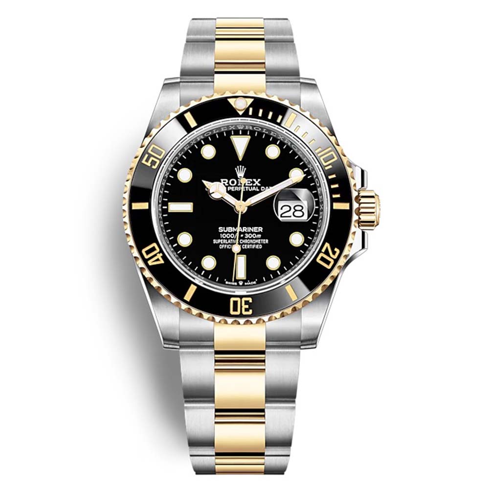 Rolex Men Submariner Date Professional Watches Oyster 41 mm in Oystersteel and Yellow Gold-Black (1)