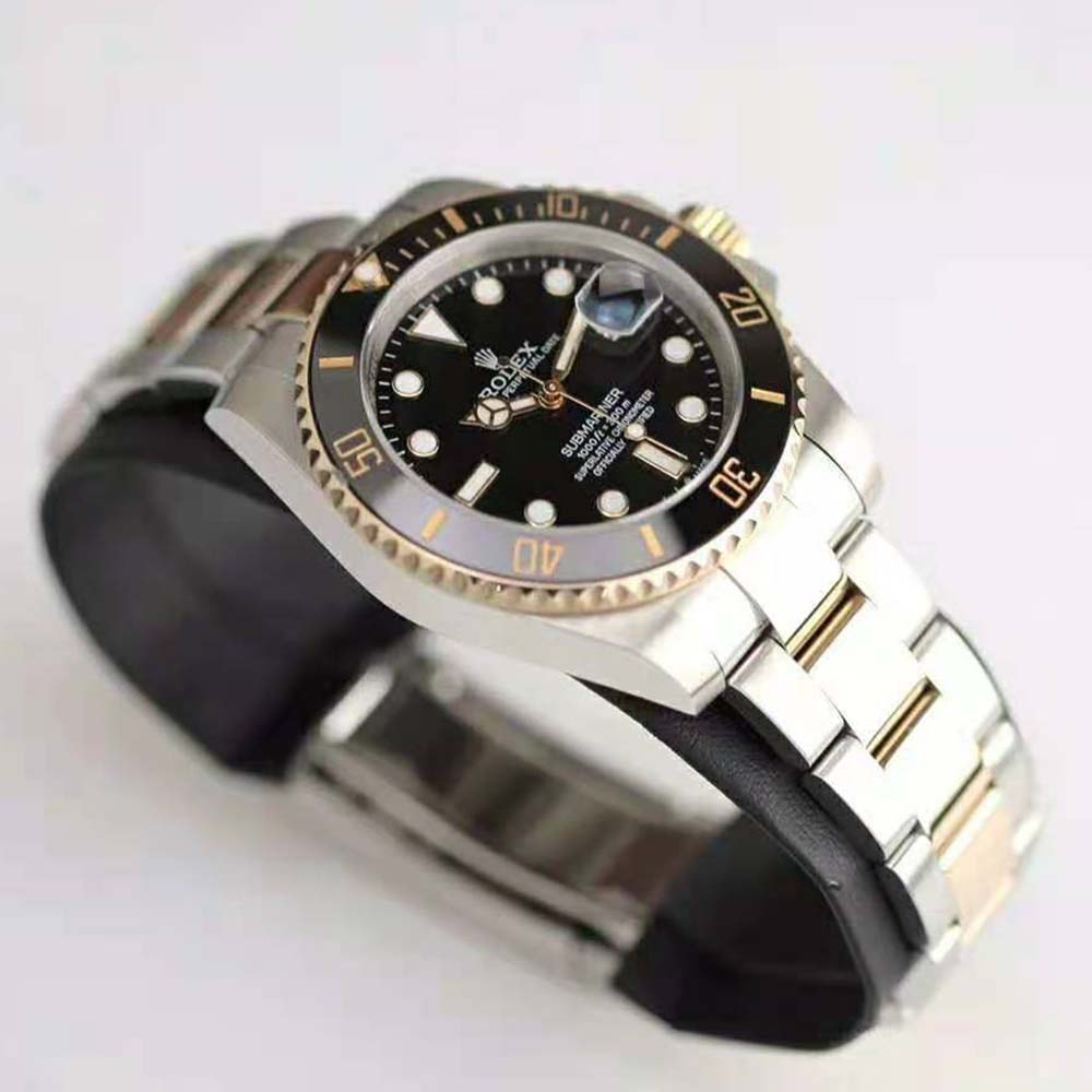Rolex Men Submariner Date Professional Watches Oyster 41 mm in Oystersteel and Yellow Gold-Black (5)