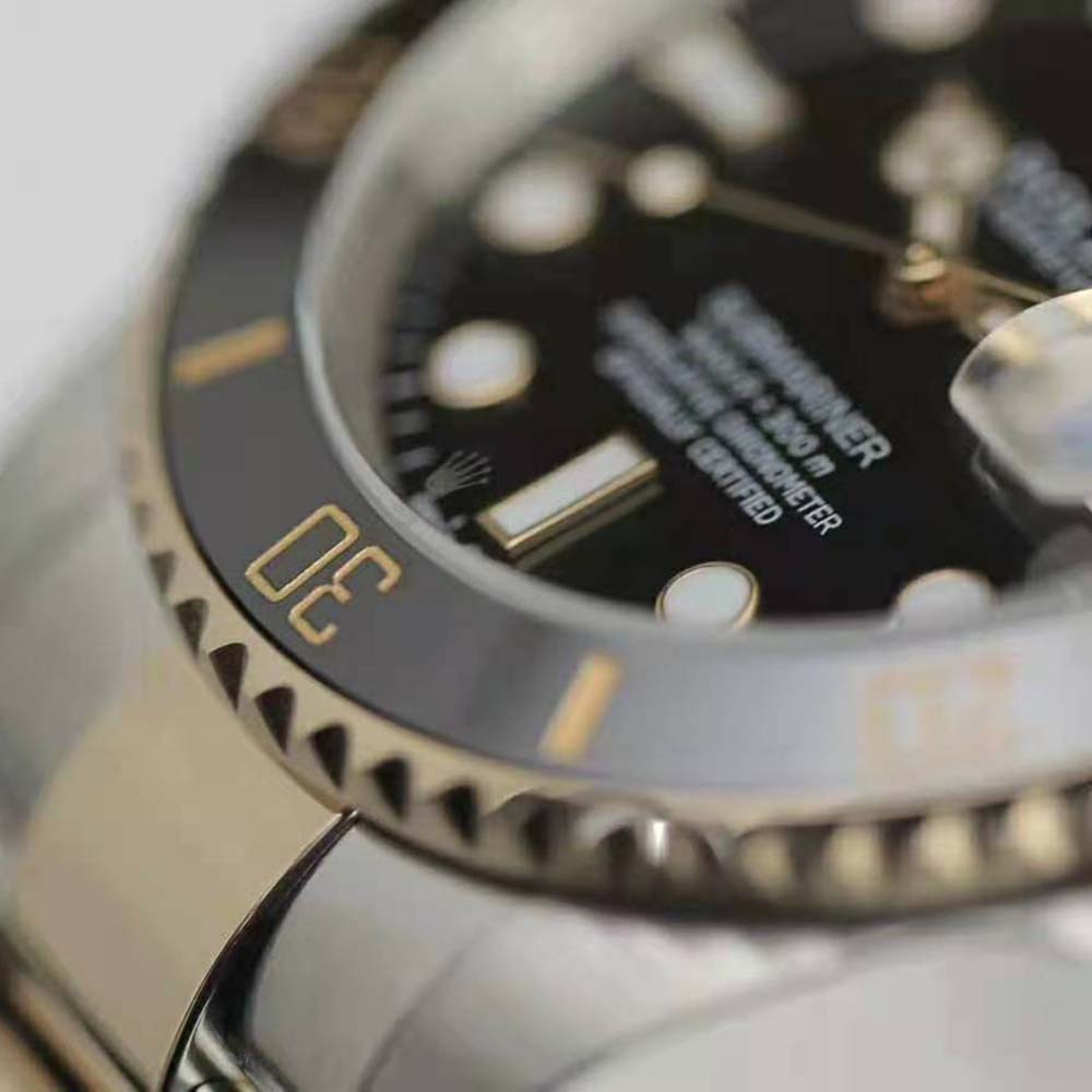 Rolex Men Submariner Date Professional Watches Oyster 41 mm in Oystersteel and Yellow Gold-Black (7)