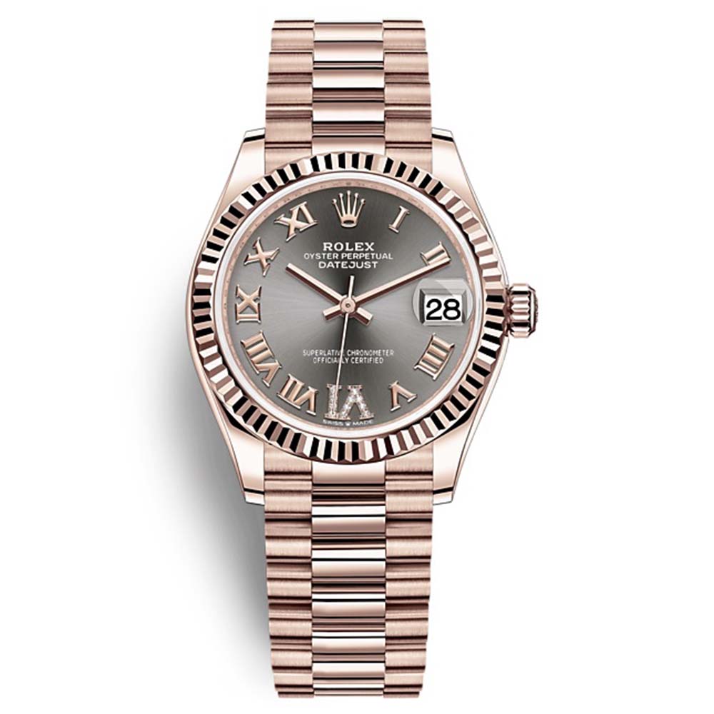 Rolex Women Datejust Classic Watches Oyster 31 mm in Everose Gold-Grey (1)