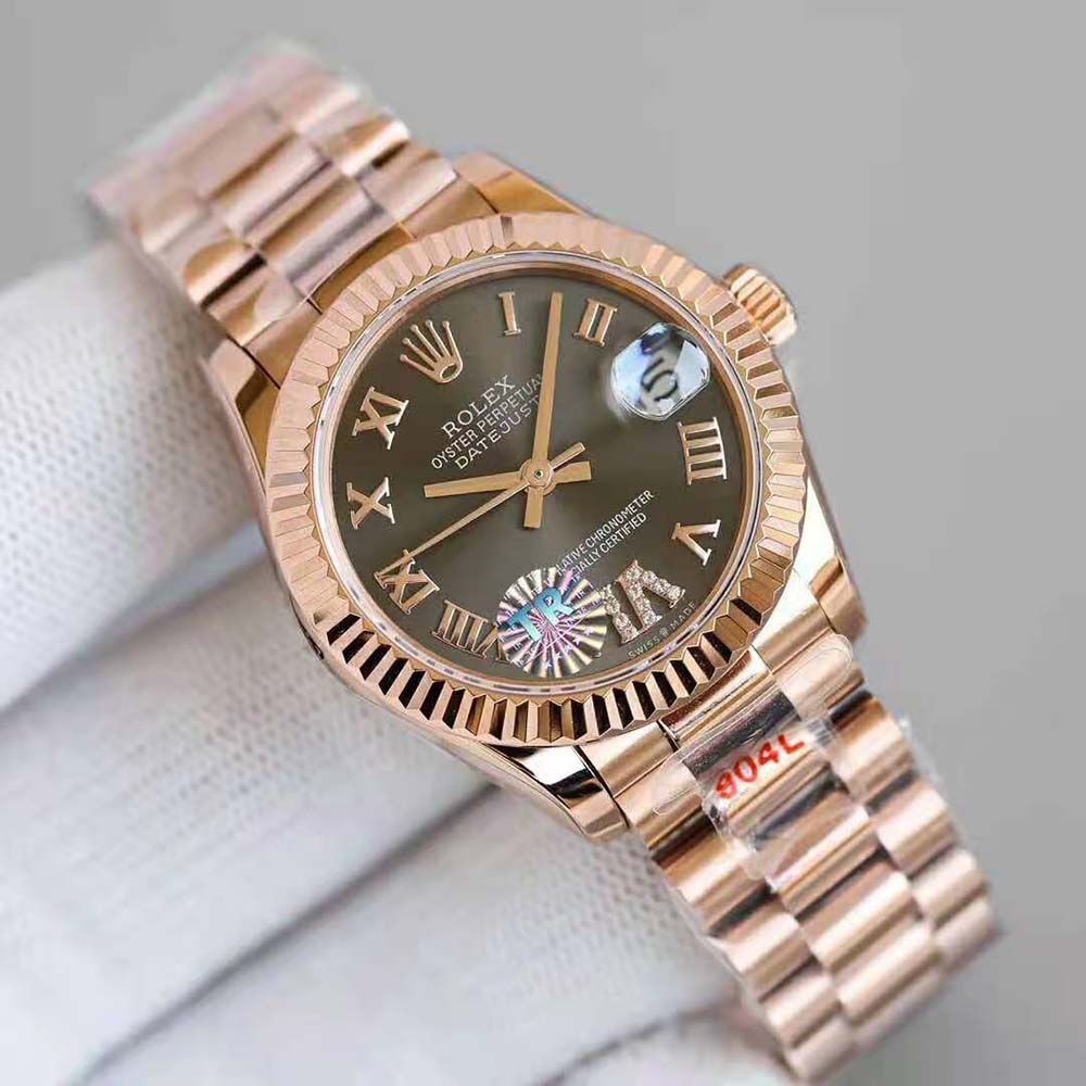 Rolex Women Datejust Classic Watches Oyster 31 mm in Everose Gold-Grey (3)