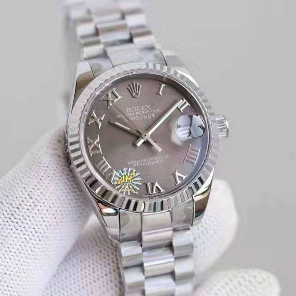 Rolex Women Lady-Datejust Classic Watches Oyster 28 mm in Oystersteel and White Gold-Grey (4)