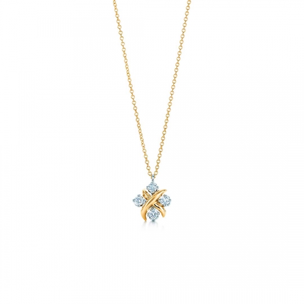 Tiffany Schlumberger Lynn Pendant in Gold with Diamonds