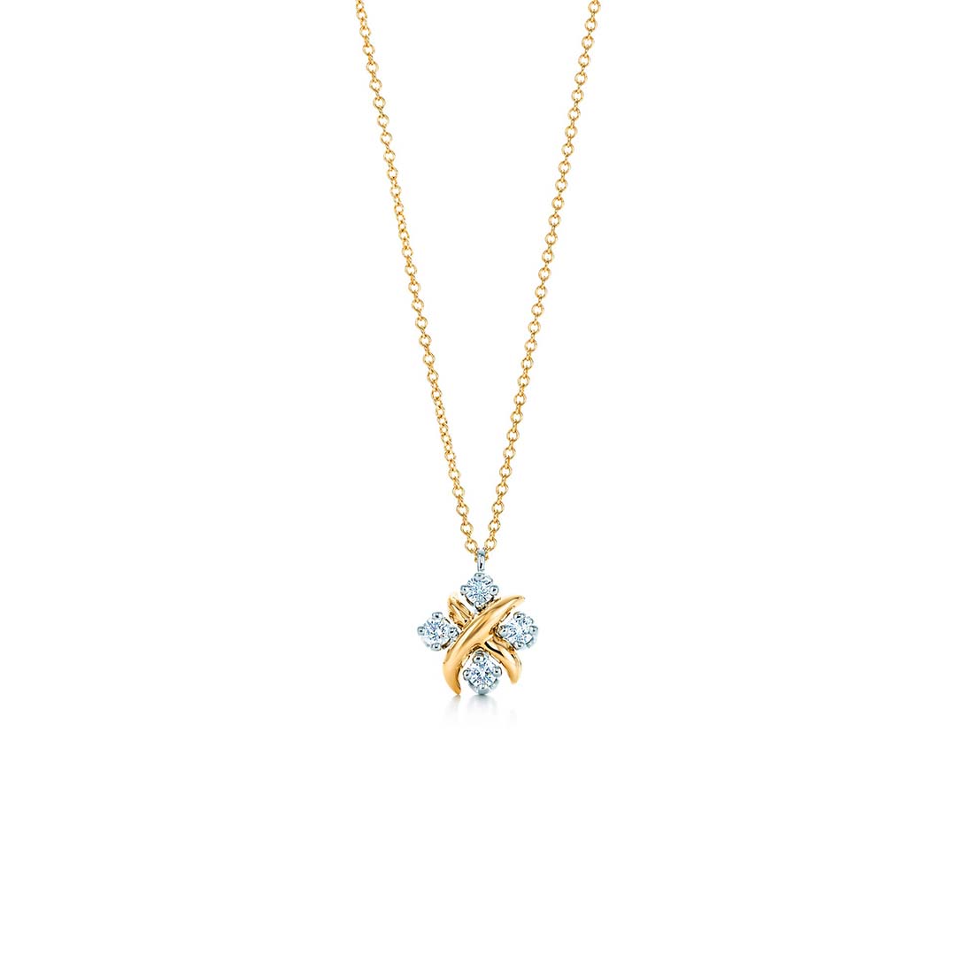 Tiffany Schlumberger Lynn Pendant in Gold with Diamonds (1)