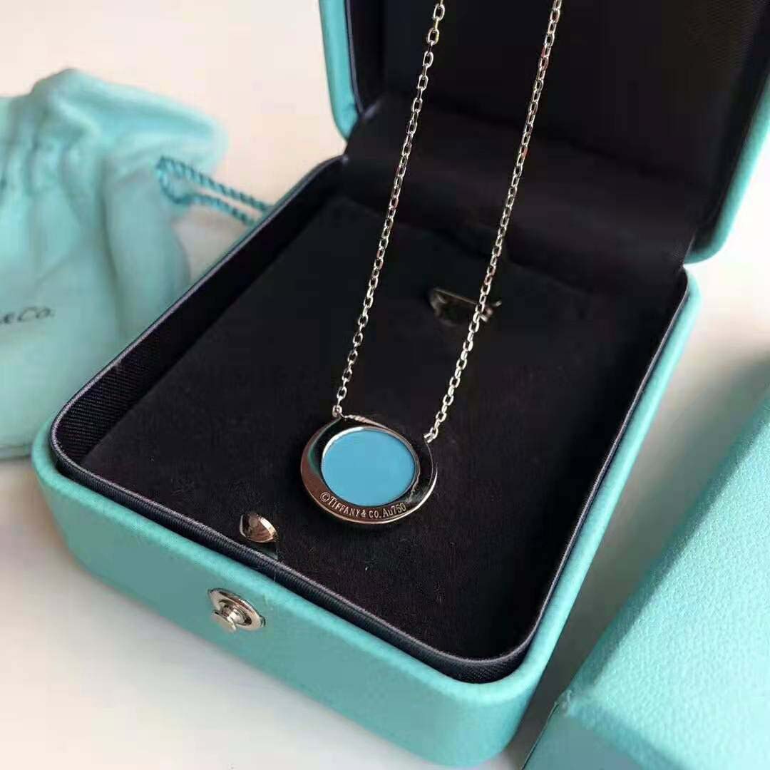 Tiffany T Diamond and Turquoise Circle Pendant in White Gold-Blue (5)