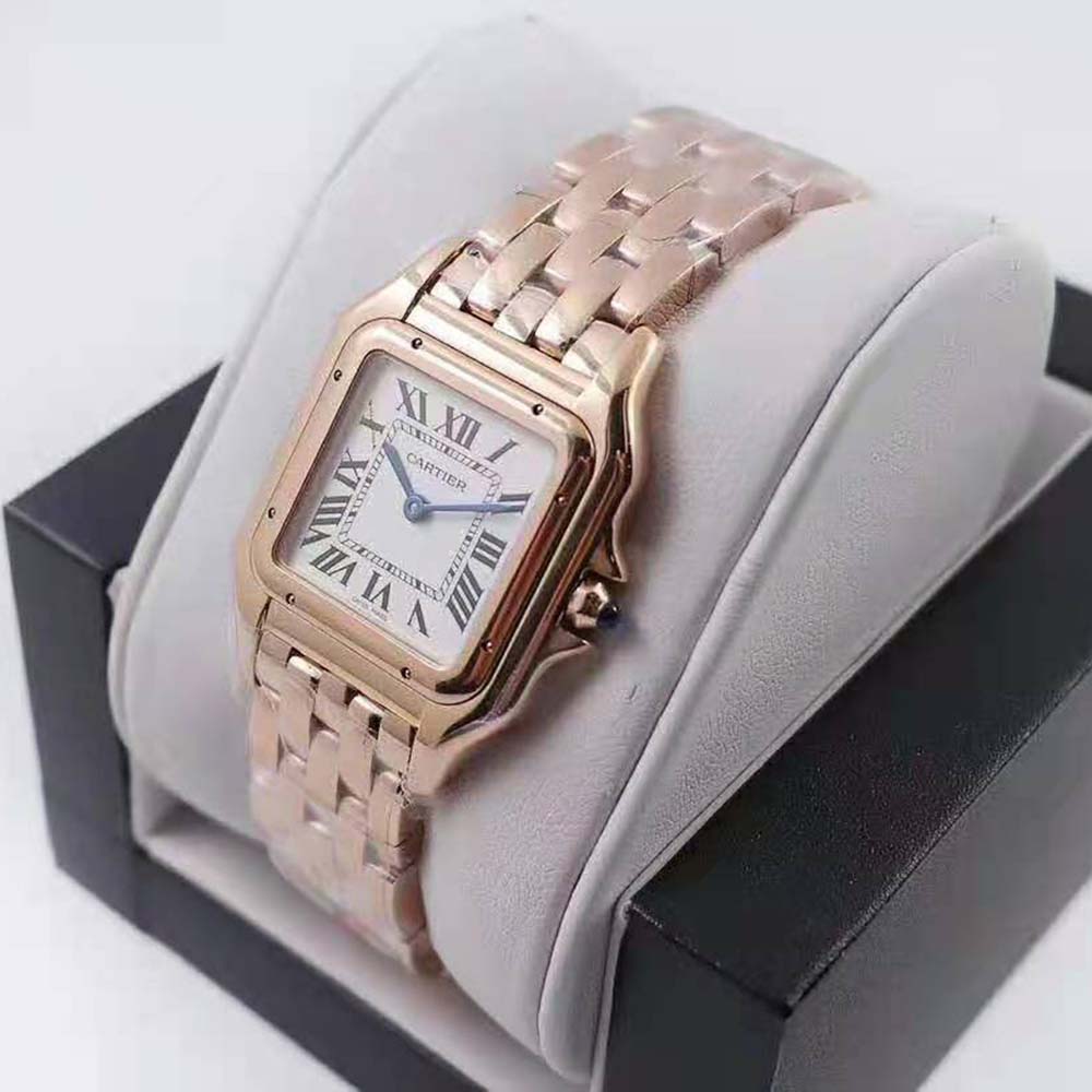 Women Panthère De Cartier Watch Medium Model Quartz Movement in Pink Gold-White (3)