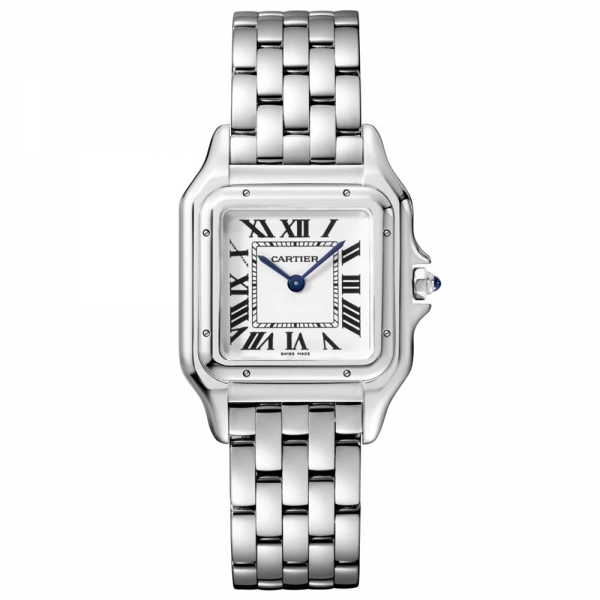 Women Panthère De Cartier Watch Medium Model Quartz Movement in Steel-Silver