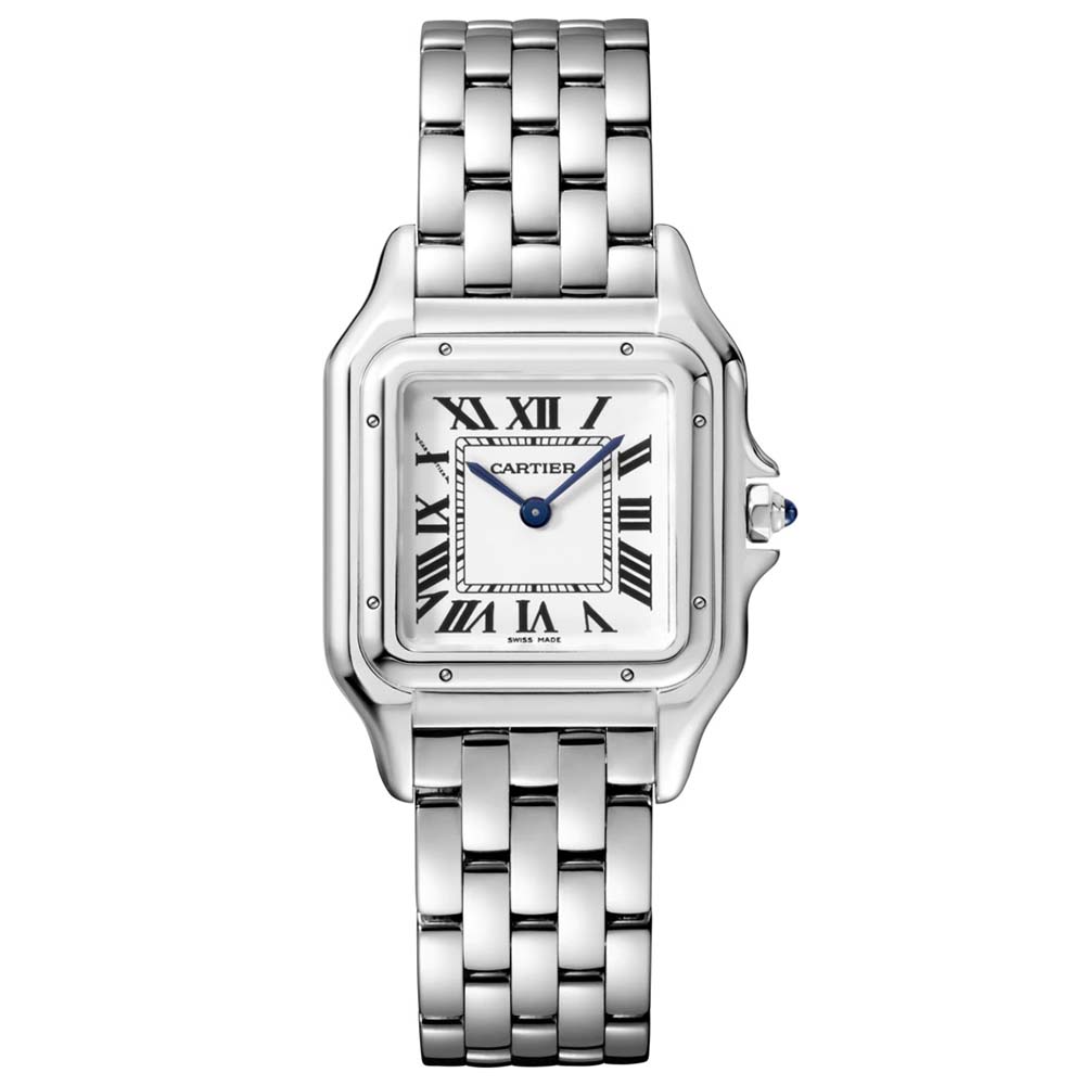Women Panthère De Cartier Watch Medium Model Quartz Movement in Steel-Silver (1)