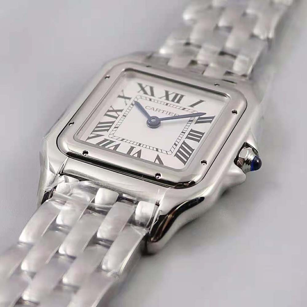 Women Panthère De Cartier Watch Medium Model Quartz Movement in Steel-Silver (3)