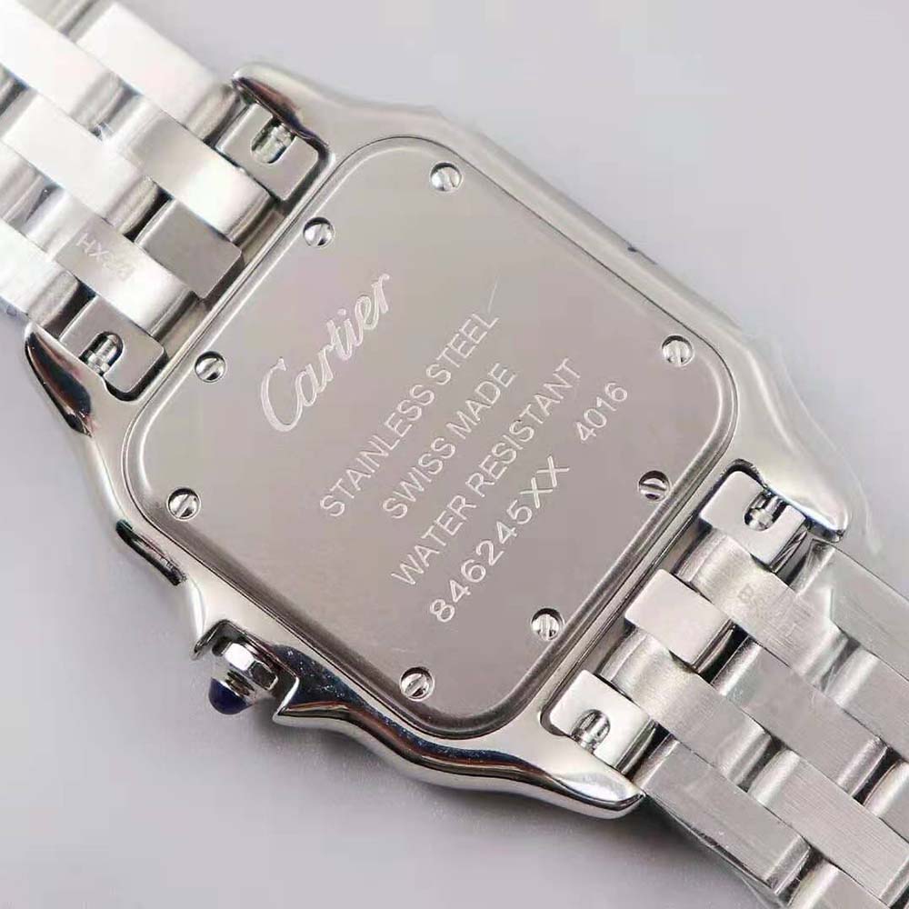 Women Panthère De Cartier Watch Medium Model Quartz Movement in Steel-Silver (8)