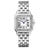 Cartier Panthere De Cartier Watch Medium Model Quartz Movement in Steel and Diamonds-Silver