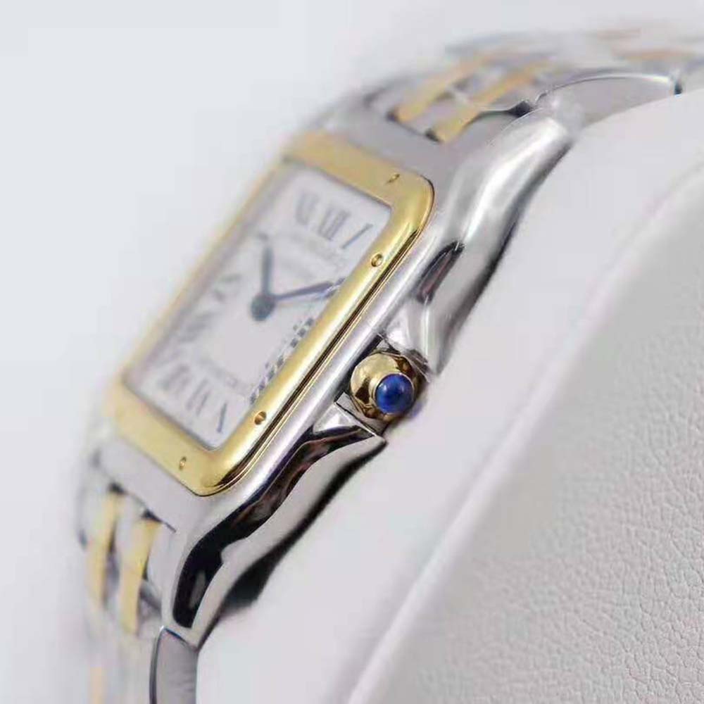 Women Panthère De Cartier Watch Medium Model Quartz Movement in Yellow Gold and Steel-White (5)