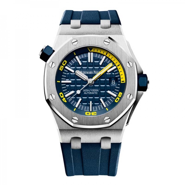 Audemars Piguet Men Royal Oak Offshore Diver 42 mm in Stainless Steel-Blue