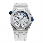 Audemars Piguet Men Royal Oak Offshore Diver 42 mm in Stainless Steel-White