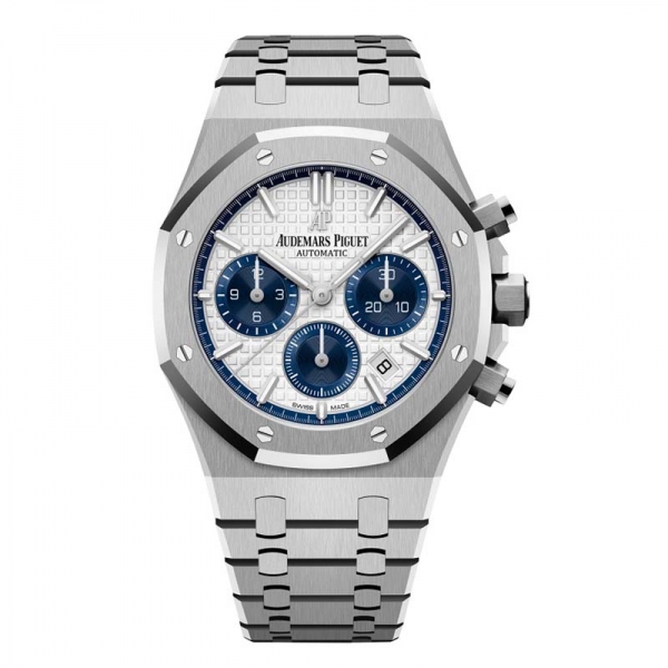 Audemars Piguet Unisex Royal Oak Cronografo a carica automatica 38 mm in acciaio inossidabile - Bianco