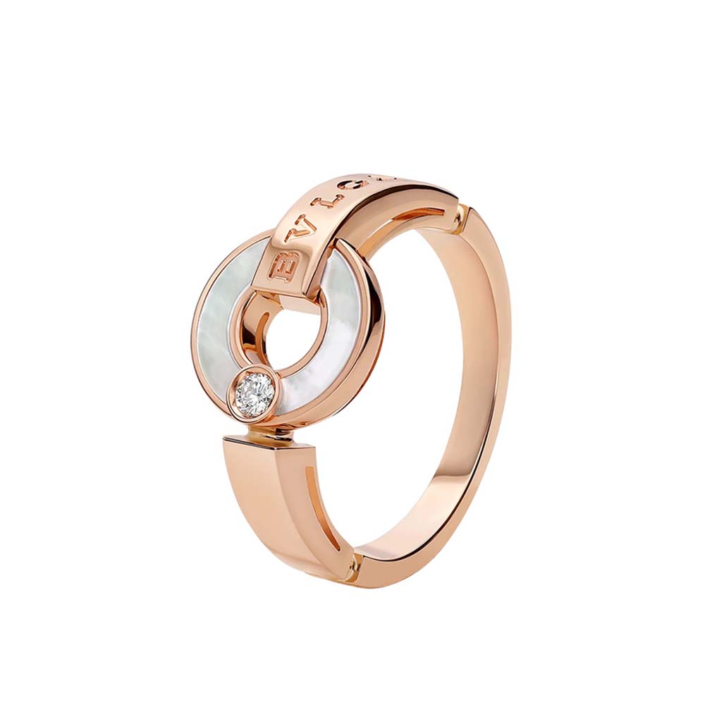 Bulgari Bulgari Ring in Rose Gold with Diamonds and Mother of Pearl (1)