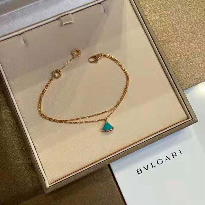 Bulgari Divas Dream Bracelet in Rose Gold with Turquoise-Blue (2)