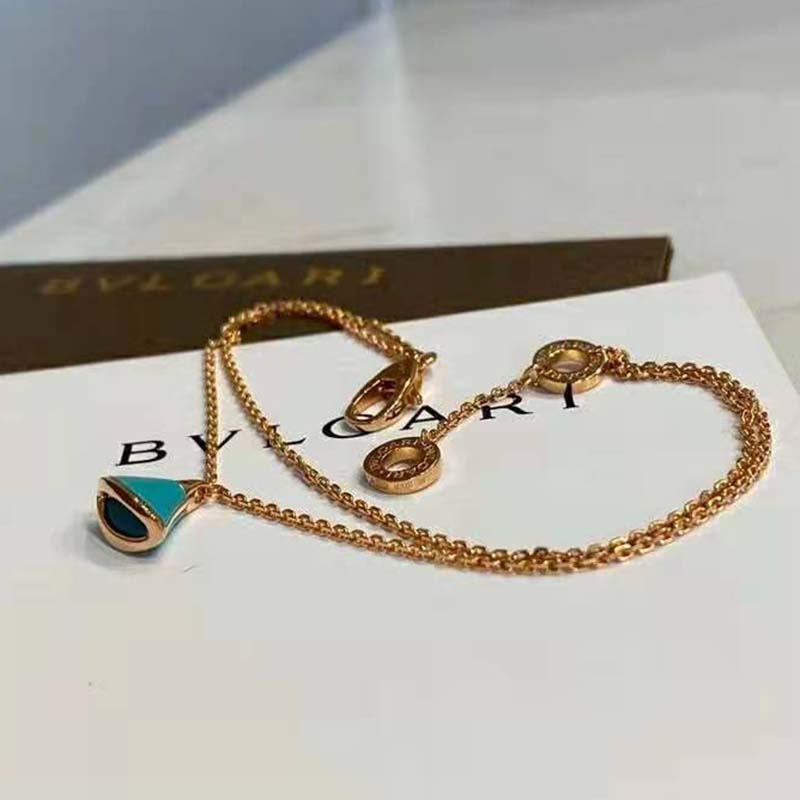 Bulgari Divas Dream Bracelet in Rose Gold with Turquoise-Blue (4)