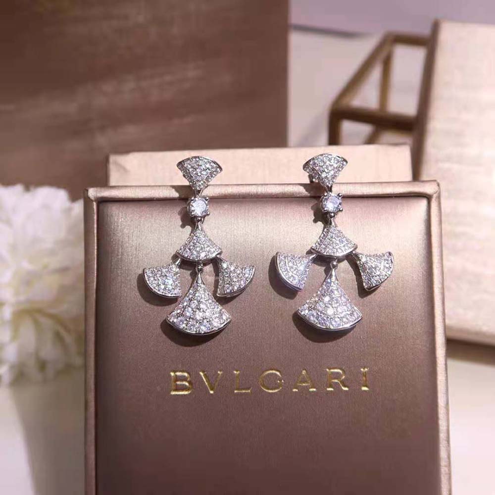 Bulgari Divas Dream Earrings in White Gold with Diamonds-Silver (2)