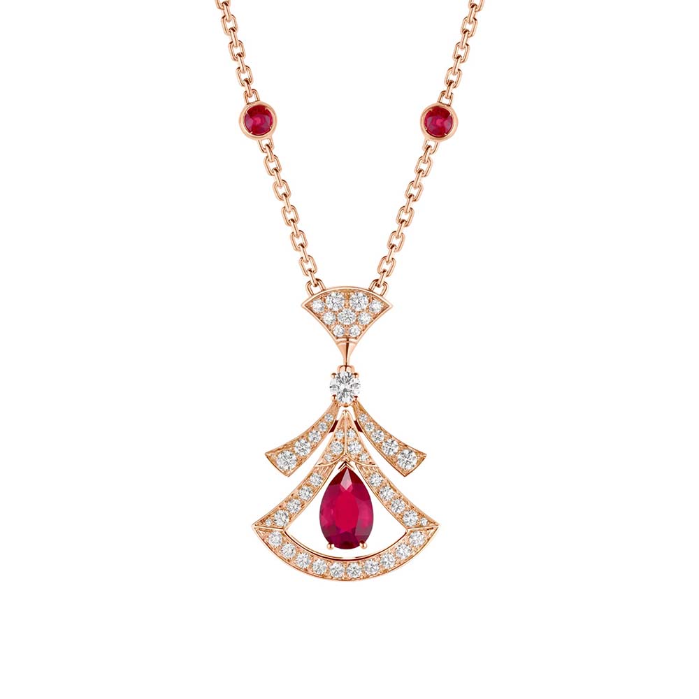 Bulgari Divas Dream Necklace in Rose Gold with Rubies (1)