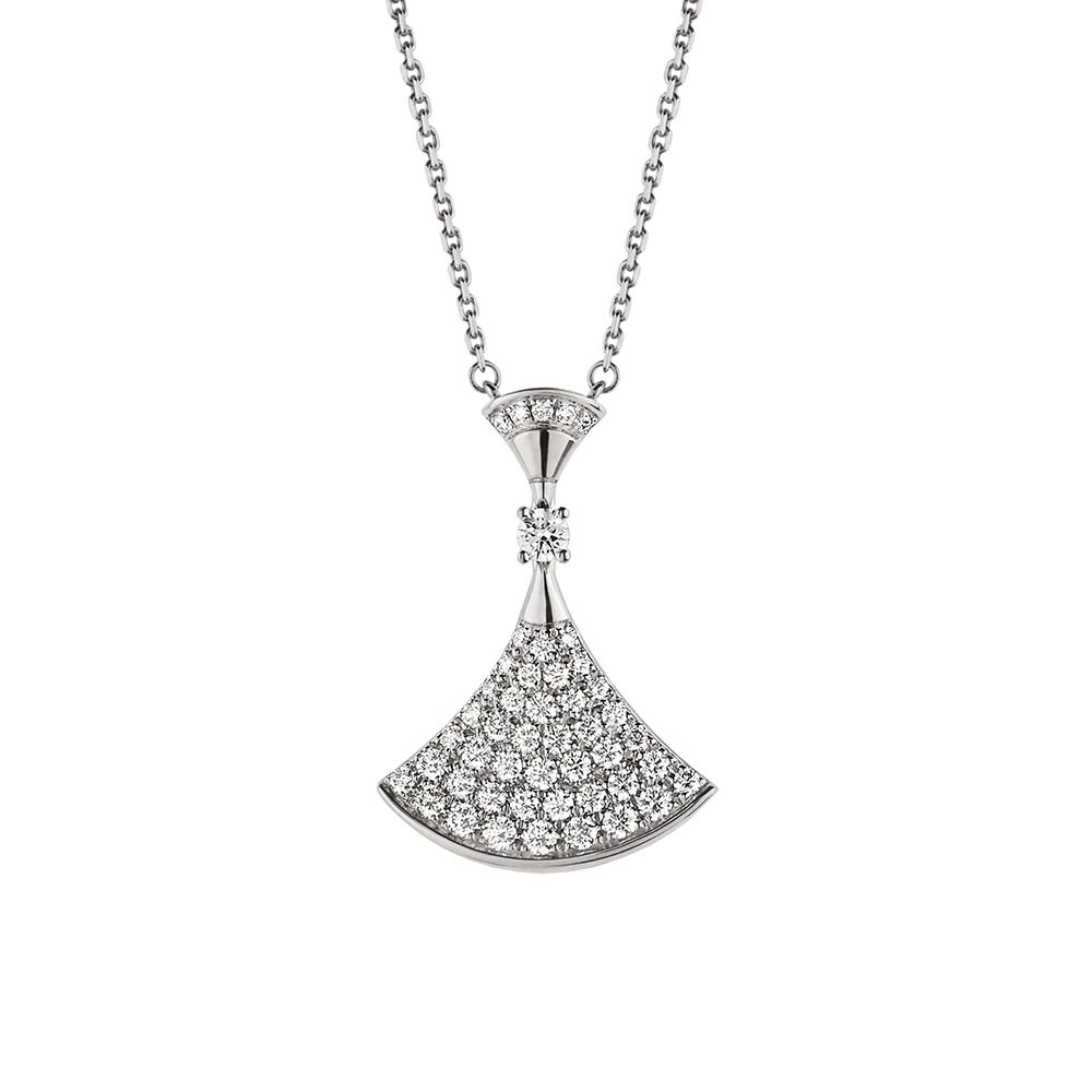 Bulgari Divas Dream Necklace in White Gold with Diamonds-Silver (1)